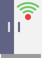 A wifi icon with a green and red signal vector