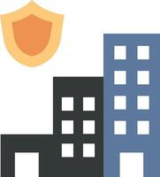 A building with a shield and a sun vector