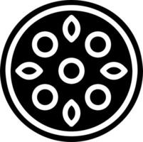 A black and white logo of a circular design vector
