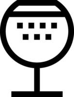 A black and white icon of a wine glass vector