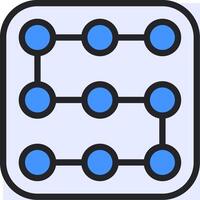 A square icon with blue circles on it vector