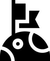 A black and white logo of a flag and a flagpole vector