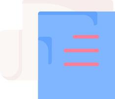 A document with a blue background and a red line vector