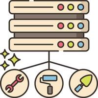 Server architecture and network infrastructure illustration design vector