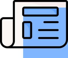 A newspaper icon with a blue background vector