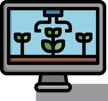 A computer monitor with plants growing on it vector