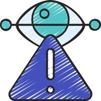 An eye icon with a triangle and a triangle vector