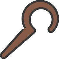 A brown and black handle on a white background vector