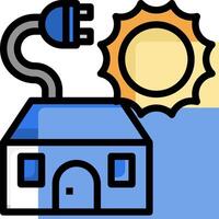 A house with a sun and a plug on it vector