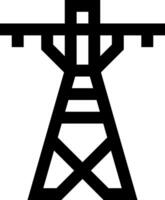 A black and white image of a power tower vector