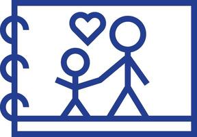 A blue icon of a man and a child holding hands vector