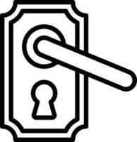 A door handle with a keyhole icon vector