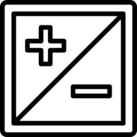 A black and white icon of a calculator vector