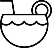 A black and white drawing of a drink with a straw vector