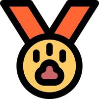 A medal with a paw print on it vector