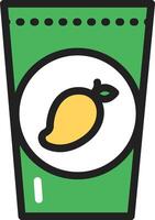 A lemon in a green pouch icon vector