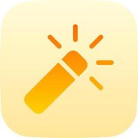 A yellow light bulb icon on an app icon vector