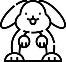 A black and white drawing of a rabbit vector