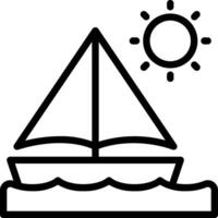 Sailboat on the water with sun and waves vector