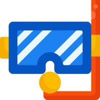 A blue and orange device with a yellow handle vector