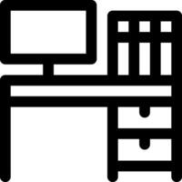 Computer desk icon vector