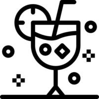 A black and white icon of a drink with a straw vector