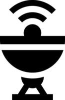 A black and white image of a bowl with wifi symbol vector