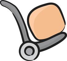 A cartoon stroller with a wheel and handle vector