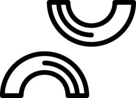 Two black and white images of a curved shape vector