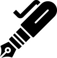 A black and white pen icon on a white background vector