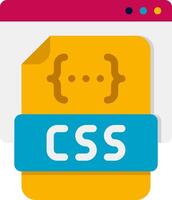 Css icon with a yellow and orange background vector