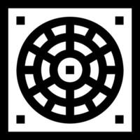 A black and white logo of a circular design vector
