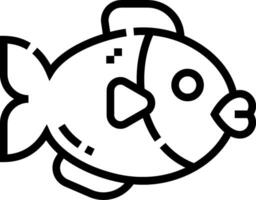A black and white fish outline on a white background vector