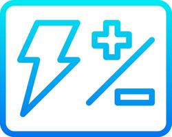 A blue and white icon with a lightning bolt and a plus sign vector