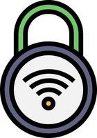 A wifi symbol in a padlock vector