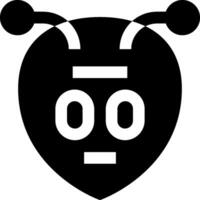 A black and white logo of a bee with two eyes vector