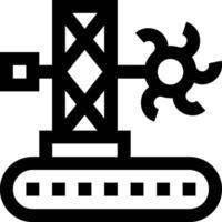 A black and white icon of a crane vector