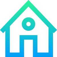 A house with a blue and green logo vector