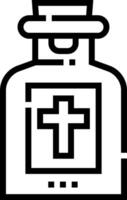 A black and white image of a bottle with a cross on it vector