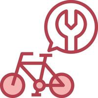 A bicycle with a wrench and a speech bubble vector