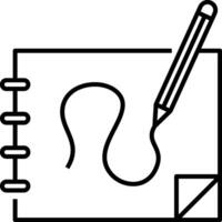 A drawing of a pencil and a notebook vector