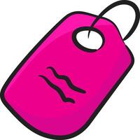 A pink tag with a black line on it vector