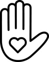 A hand with a heart in it vector
