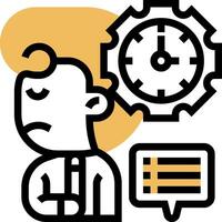 A man with a clock and a phone next to him vector
