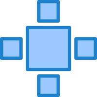 A blue square with four squares in it vector