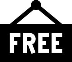 Free sign with a black background vector