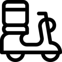 A black and white image of a scooter vector