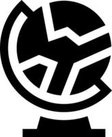 A black and white globe with a broken arrow vector