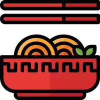Chinese food icon with chopsticks and noodles vector