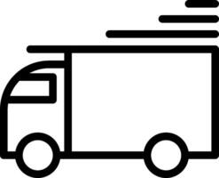 A black and white image of a delivery truck vector